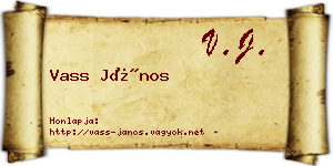Vass János névjegykártya
